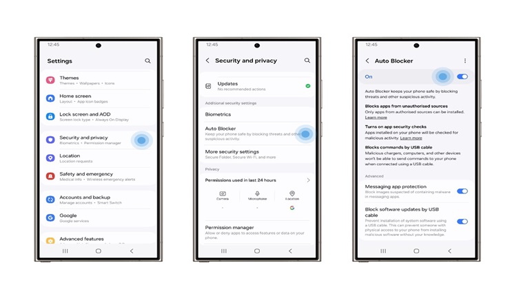 Samsung Galaxy Cihazlarında Siber Tehditlere Karşı Üstün Koruma: Otomatik Engelleyici ve Mesaj Koruması